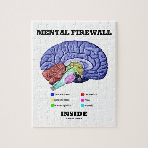 Mental Firewall Inside Anatomical Brain Jigsaw Puzzle