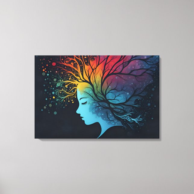 Mental health abstract art canvas print (Front)
