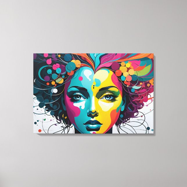 Mental health abstract art canvas print (Front)