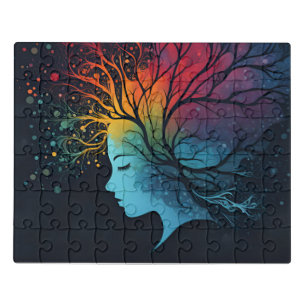 Mental health abstract art jigsaw puzzle