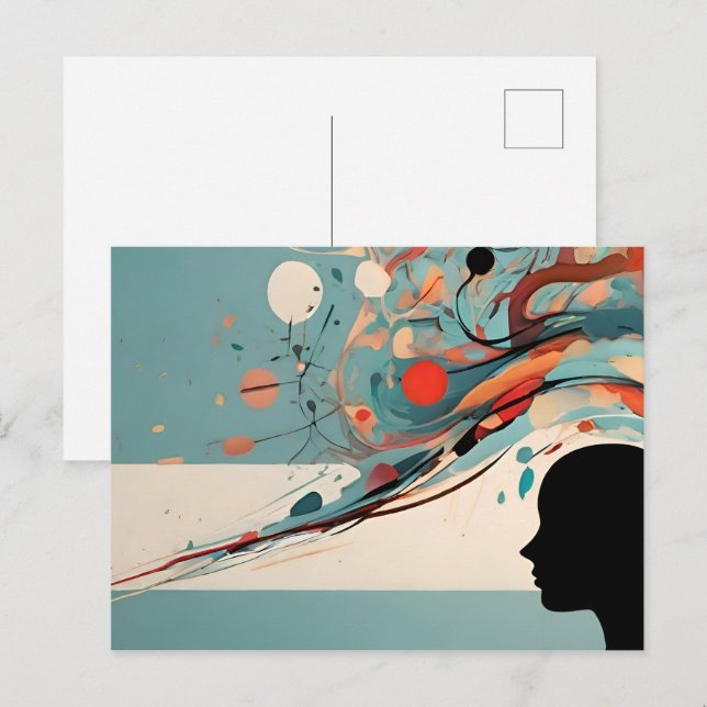 Mental health abstract art postcard (Front/Back)