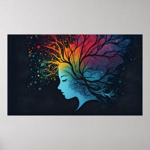 Mental health abstract art poster