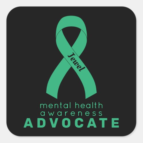 Mental Health Advocate Black Square Sticker