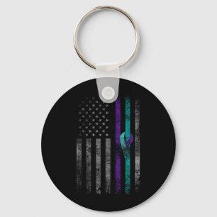 Mental Health American Flag Suicide Awareness 2024 Keychain