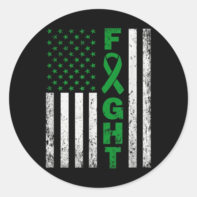 Mental Health Awareness American Flag  Classic Round Sticker (Front)
