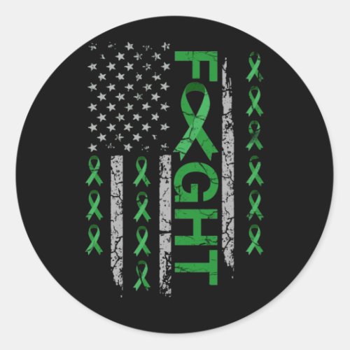 Mental Health Awareness American Flag Distresse Classic Round Sticker