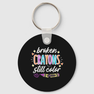 Mental Health Awareness Broken Crayons Still Color Keychain