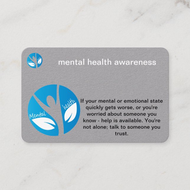 mental health awareness business card (Front)