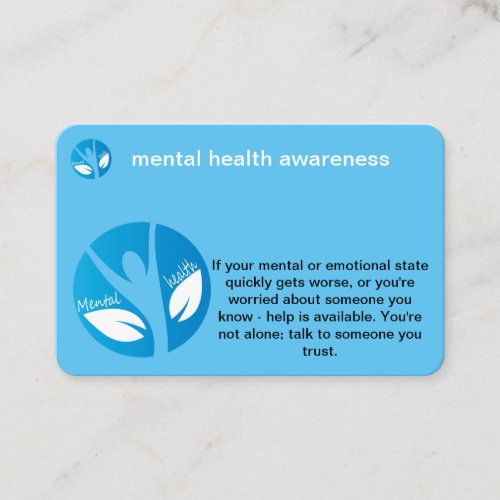 mental health awareness business card