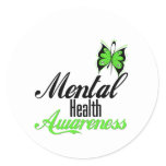 Mental Health Awareness Butterfly Classic Round Sticker