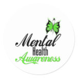 Mental Health Awareness Butterfly Classic Round Sticker