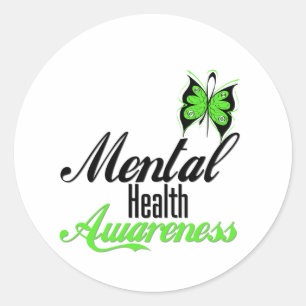 Mental Health Awareness Butterfly Classic Round Sticker