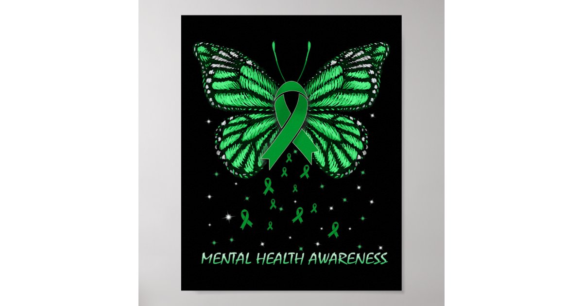 Mental Health Awareness Butterfly Poster | Zazzle