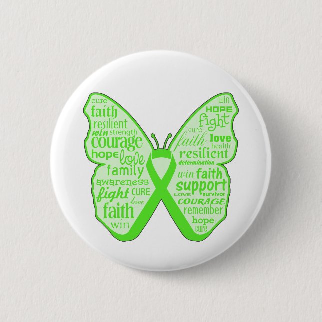 Mental Health Awareness Butterfly Ribbon Button (Front)