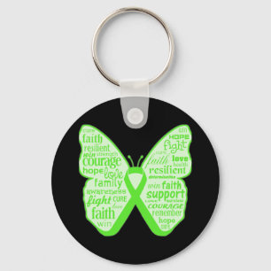 Mental Health Awareness Butterfly Ribbon Keychain
