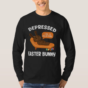 Mental Health Awareness Chocolate Bunny Funny East T-Shirt