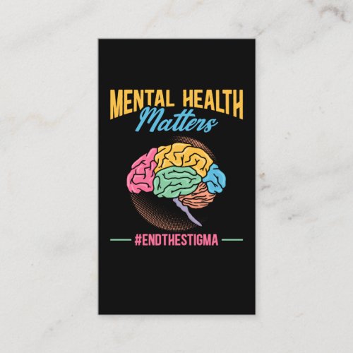 Mental Health Awareness Colorful Brain Business Card