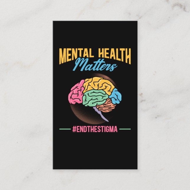 Mental Health Awareness Colorful Brain Business Card (Front)