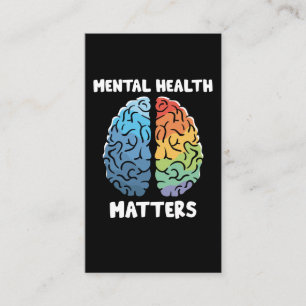 Mental Health Awareness Colorful Brain Cute Business Card