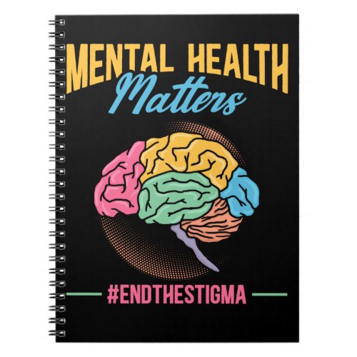 Mental Health Awareness Colorful Brain Notebook