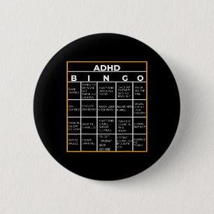 Mental Health Awareness Day Adhd Bingo Fun Gift Button