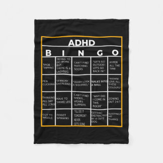 Mental Health Awareness Day Adhd Bingo Fun Gift Fleece Blanket