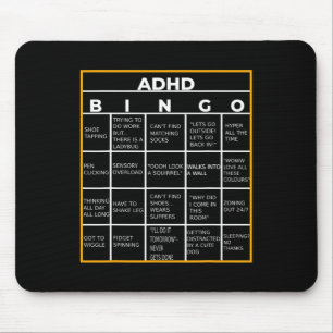 Mental Health Awareness Day Adhd Bingo Fun Gift Mouse Pad