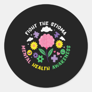 Mental Health Awareness Depression Suicide Prevent Classic Round Sticker