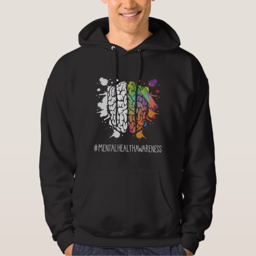 Mental Health Awareness Disorder Colorful Brain Hoodie