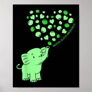 Mental Health Awareness Elephant Hearts Supporter  Poster