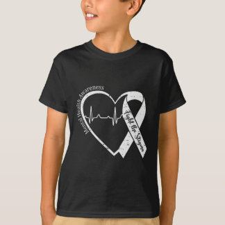 Mental Health Awareness Fight The Stigma Heart Gre T-Shirt