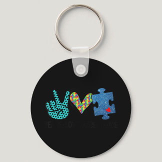 Mental health awareness gift with the phrase peace keychain