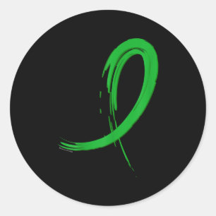 Mental Health Awareness Green Graffiti Ribbon Classic Round Sticker