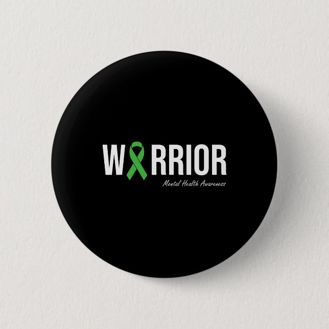 Mental Health Awareness Green Ribbon 2  Button (Front)
