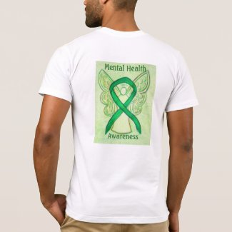 Mental Health Awareness Green Ribbon Angel Tee