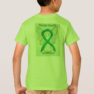 Mental Health Awareness Green Ribbon Angel Tee