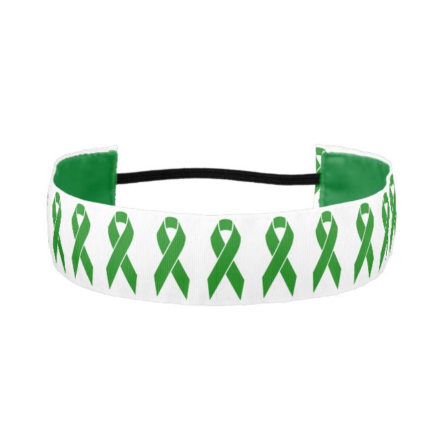 Mental Health Awareness Green Ribbon Athletic Headband (Front)