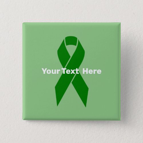 Mental Health Awareness Green Ribbon Button