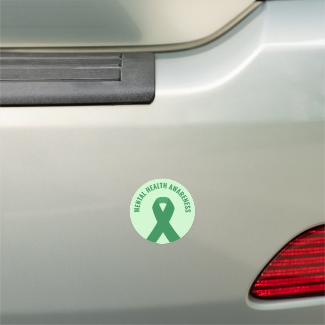 Mental Health Awareness Green Ribbon Car Magnet (In Situ)