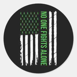 Mental Health Awareness Green Ribbon Classic Round Sticker