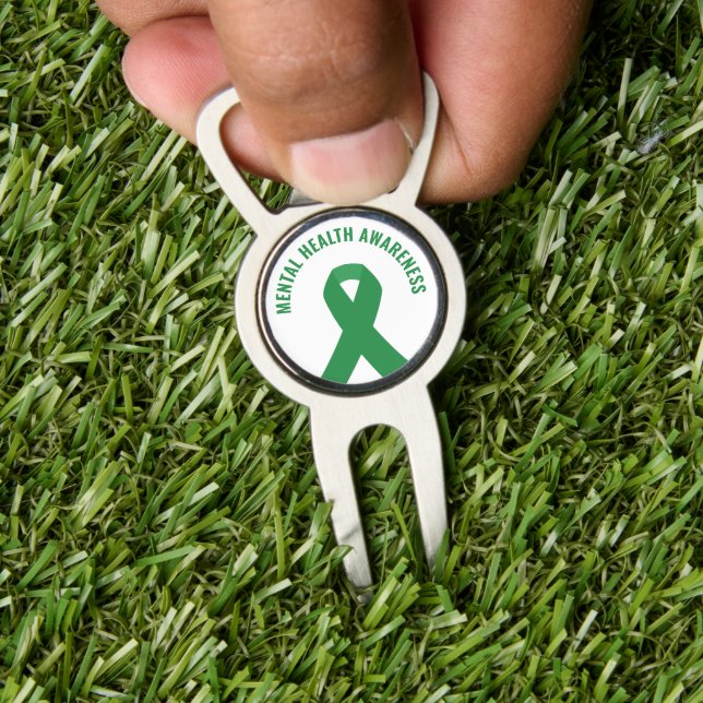 Mental Health Awareness Green Ribbon Divot Tool (Insitu 1)