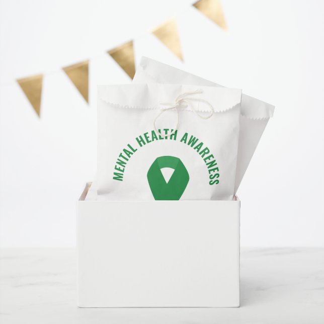 Mental Health Awareness Green Ribbon Favor Bag (Party)