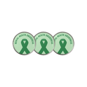 Mental Health Awareness Green Ribbon Golf Ball Marker
