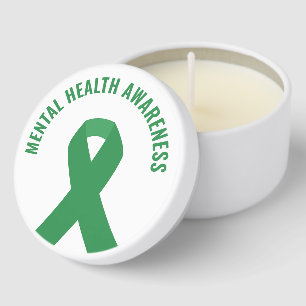Mental Health Awareness Green Ribbon Mini Candle Favors