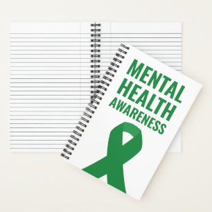 Mental Health Awareness Green Ribbon Notebook