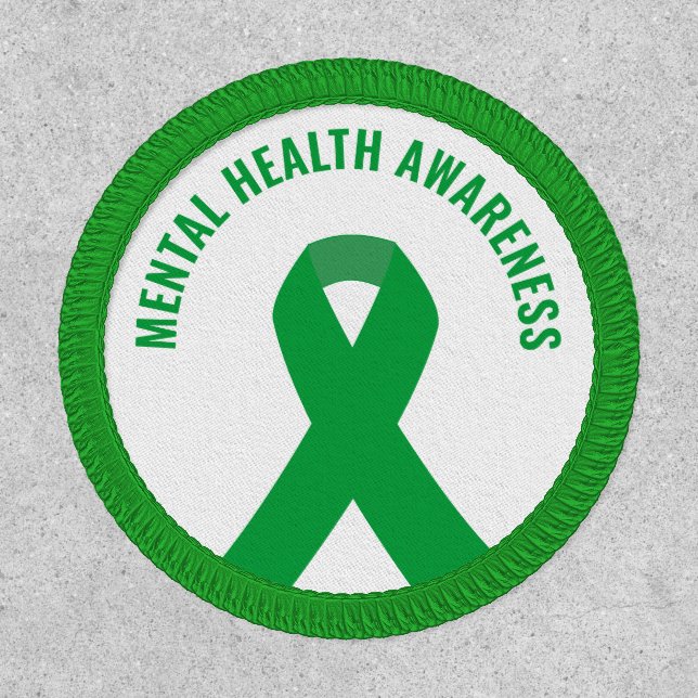 Mental Health Awareness Green Ribbon Patch (Front)