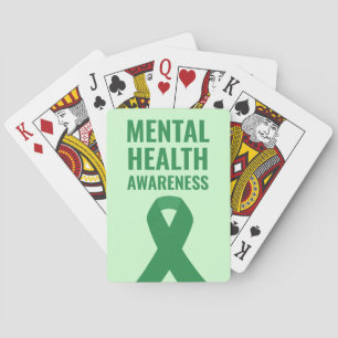 Mental Health Awareness Green Ribbon Poker Cards