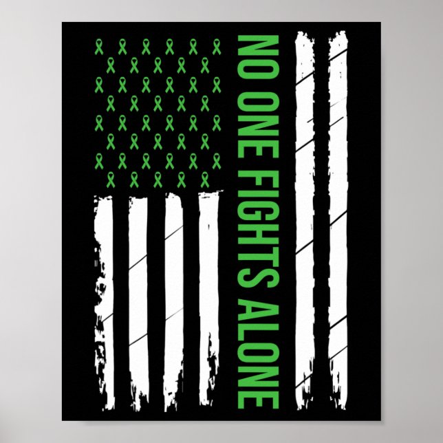 Mental Health Awareness Green Ribbon  Poster (Front)