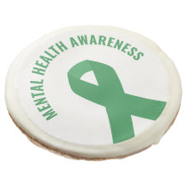 Mental Health Awareness Green Ribbon Sugar Cookie