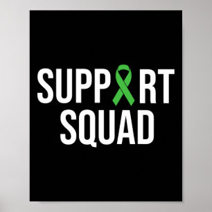 Mental Health Awareness Green Ribbon Support Squad Poster